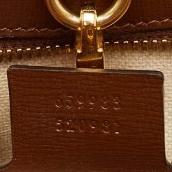 مملوكة مسبقًا حقيبة يد غوتشي كانفاس و جلد GG سوبريم بنية / بيج متشابكة صغيرة رترو