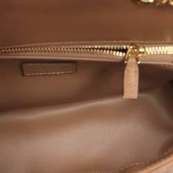 Pre Owned Gucci Deco Small Brown Quilted Leather Shoulder Bag