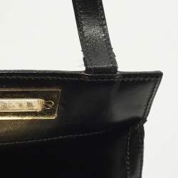 Pre Owned Gucci G-Frame Vintage Black Suede Tote