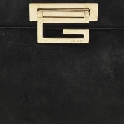 Pre Owned Gucci G-Frame Vintage Black Suede Tote