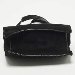 Pre Owned Gucci G-Frame Vintage Black Suede Tote