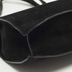 Pre Owned Gucci G-Frame Vintage Black Suede Tote