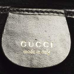 Pre Owned Gucci G-Frame Vintage Black Suede Tote