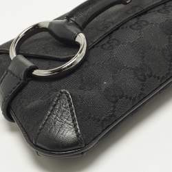 مملوكة مسبقً ا Gucci Horsebit Black GG Canvas and Leather Chain Clutch