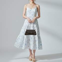 مملوكة مسبقًا Gucci Horsebit Black GG Canvas and Leather Chain Clutch