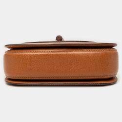 Pre Owned حقيبة يد علوية غوتشي بامبو جلد عجل بني صغيرة