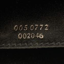 Pre Owned Gucci Black Satin Turnlock Flap Bag