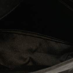 Pre Owned Gucci Black Satin Turnlock Flap Bag