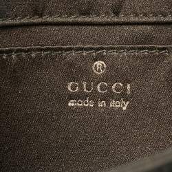 Pre Owned Gucci Black Satin Turnlock Flap Bag