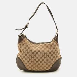 Pre Owned Gucci Charlotte Brown/Beige GG Canvas Hobo