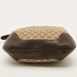 Pre Owned Gucci Charlotte Brown/Beige GG Canvas Hobo