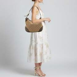 Pre Owned Gucci Charlotte Brown/Beige GG Canvas Hobo