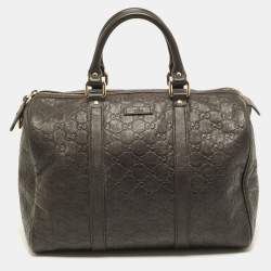 مملوكة مسبقًا حقيبة بوسطن غوتشي جوي جلد غوتشيسيما بني داكن وسط