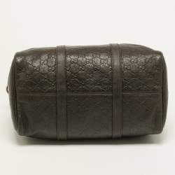 مملوكة مسبقًا حقيبة بوسطن غوتشي جوي جلد غوتشيسيما بني داكن وسط