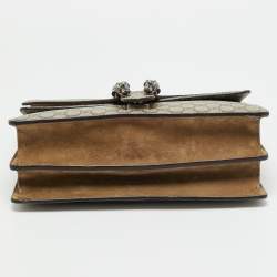 Pre Owned Gucci Dionysus Medium Beige GG Supreme Canvas and Suede Shoulder Bag