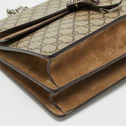 Pre Owned Gucci Dionysus Medium Beige GG Supreme Canvas and Suede Shoulder Bag