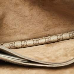 Pre Owned Gucci Dionysus Medium Beige GG Supreme Canvas and Suede Shoulder Bag