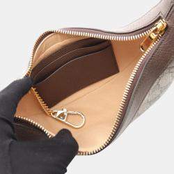 Pre Owned حقيبة كتف غوتشي أوفييديا ميني GG سوبرم بني