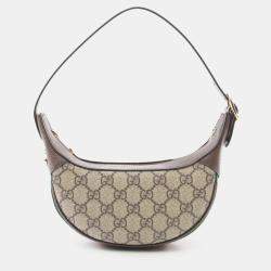 Pre Owned حقيبة كتف غوتشي أوفييديا ميني GG سوبرم بني
