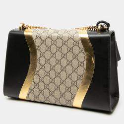 Pre Owned Gucci Brown Large GG Supreme Osiride Padlock Crossbody