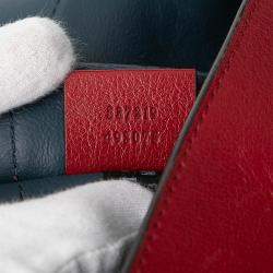 Pre Owned Gucci Blue, Red Large Web Suede Rajah Tote