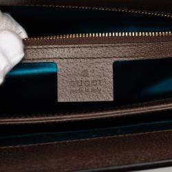 Pre Owned Gucci Brown Medium GG Supreme Web Ophidia Chain Shoulder Bag