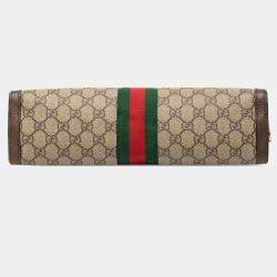 Pre Owned Gucci Brown Medium GG Supreme Web Ophidia Chain Shoulder Bag