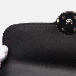 Pre Owned Gucci Double G Shoulder Bag Leather Black