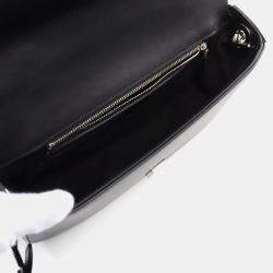 Pre Owned Gucci Double G Shoulder Bag Leather Black