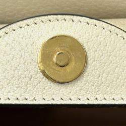 Pre Owned Gucci Diana Small Bag Bamboo Gg Marmont Leather White