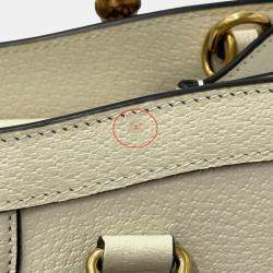 Pre Owned Gucci Diana Small Bag Bamboo Gg Marmont Leather White