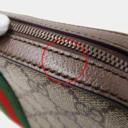 Pre Owned Gucci Ophidia Gg Supreme Small Crossbody Bag Beige And Brown