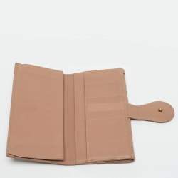 Pre Owned Gucci Studded Interlocking G Beige Guccissima Leather Continental Wallet