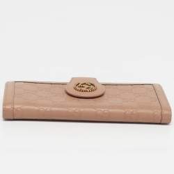 Pre Owned Gucci Studded Interlocking G Beige Guccissima Leather Continental Wallet