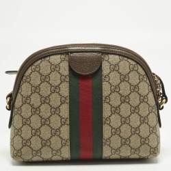 Pre Owned حقيبة كتف غوتشي أوفيديا صغيرة قبة قماش و جلد بيج/بني جي جي سوبريم