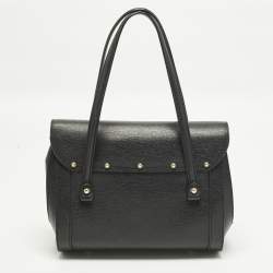 Pre Owned Gucci New Bullet Bamboo Medium Black Leather Bag