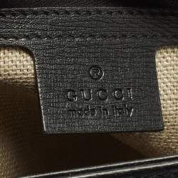 Pre Owned Gucci New Bullet Bamboo Medium Black Leather Bag
