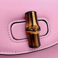 Pre Owned Gucci Pink Leather 1947 Mini Top Handle Bag