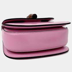 Pre Owned Gucci Pink Leather 1947 Mini Top Handle Bag