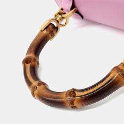 Pre Owned Gucci Pink Leather 1947 Mini Top Handle Bag