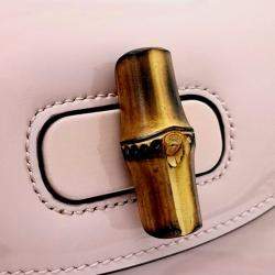 Pre Owned Gucci Pink Patent Leather Patent 1947 Mini Top Handle Bag