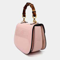 Pre Owned Gucci Pink Patent Leather Patent 1947 Mini Top Handle Bag