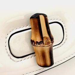 Pre Owned Gucci White Patent Leather Patent 1947 Mini Top Handle Bag