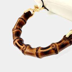 Pre Owned Gucci White Patent Leather Patent 1947 Mini Top Handle Bag