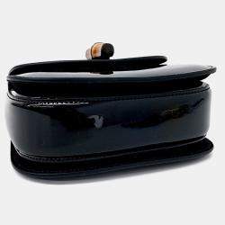 Pre Owned Gucci Black Patent Leather Patent 1947 Mini Top Handle Bag