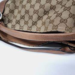Pre Owned حقيبة كتف وتوتس غوتشي جاكار قماش بيج