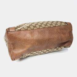 Pre Owned حقيبة كتف وتوتس غوتشي جاكار قماش بيج