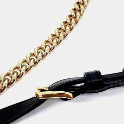 Pre Owned حقيبة كتف غوتشي بيج أسود PVC بقفل GG متوسطة الحجم