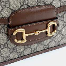 Pre Owned Gucci Beige PVC 1955 Horsebit Shoulder Bag