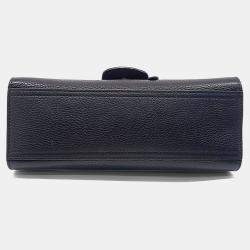 Pre Owned Gucci Black Leather GG Marmont Mini Tote and Shoulder Bag